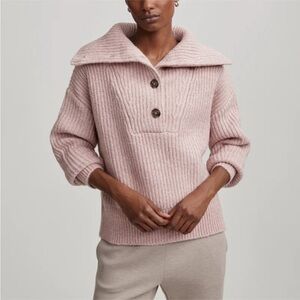 Varley Pink Peverel/Ribbed Knit Sweater